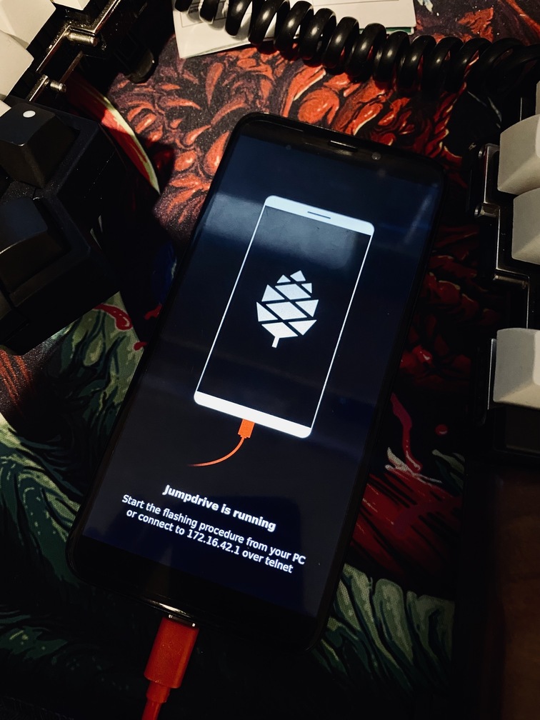 Jumpdrive running on pinephone