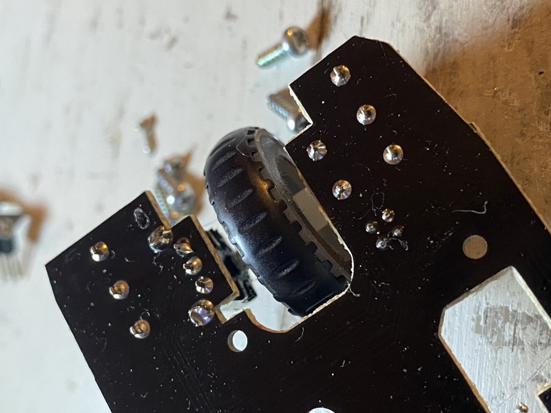 The solder before desoldering the switch