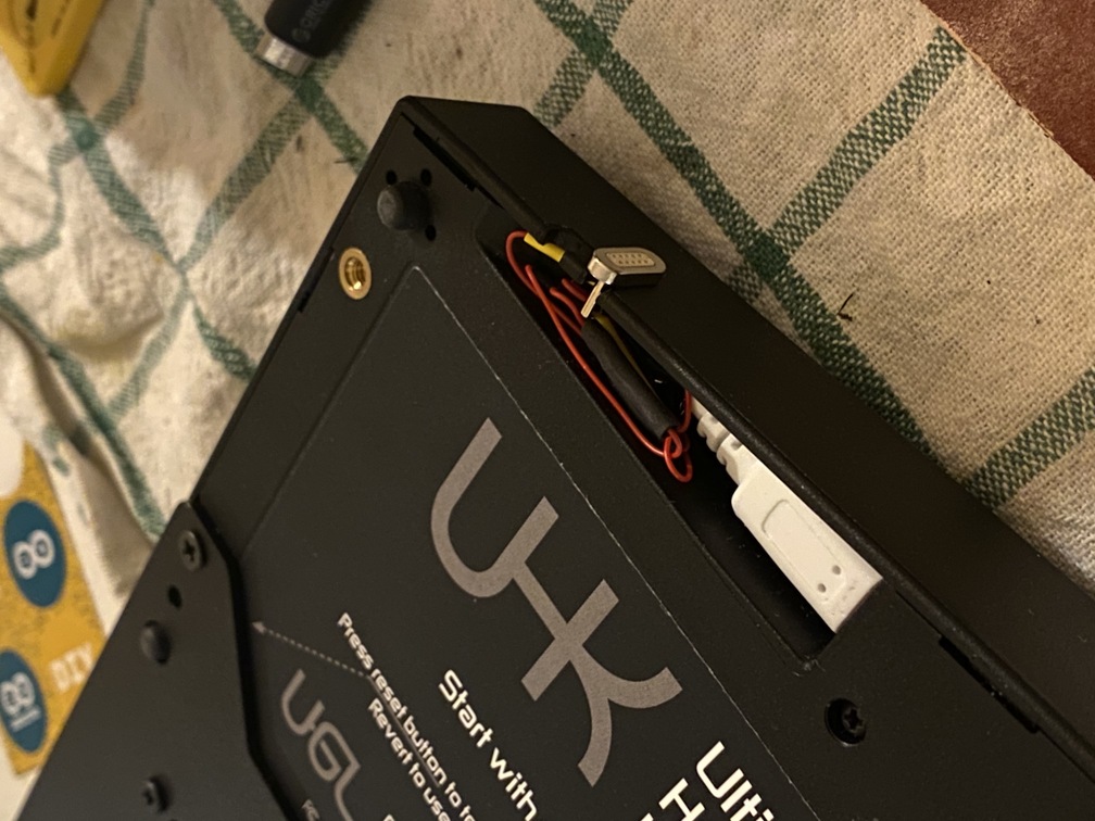 Connector mounted inside the keyboard