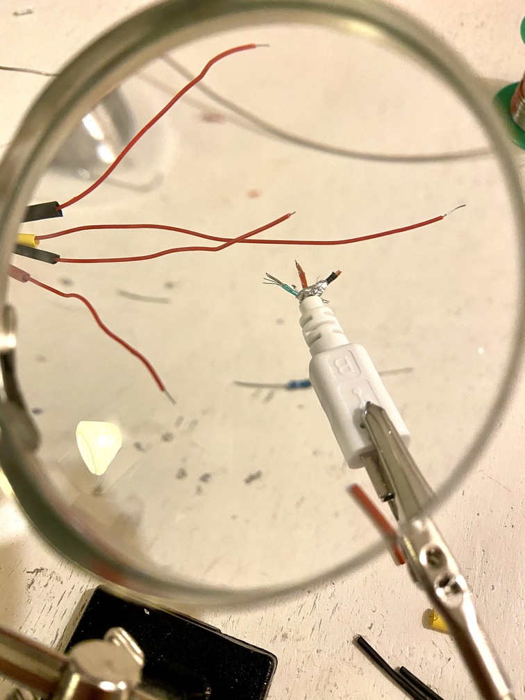 Tiny, color coded wires